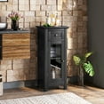 thumbnail image 3 of Giantex Bathroom Storage Cabinet, Freestanding Narrow Storage Organizer w/Adjustable Shelves, Black, 3 of 7
