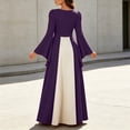 thumbnail image 6 of Palace Dresses for Women Long Sleeve Ruffle Hem Elegant Color Block Fashion Halloween Party Dress, 6 of 9