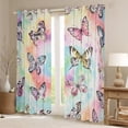 thumbnail image 2 of Rainbow Tie Dye Curtains Chic Butterfly Curtains & Drapes , Watercolor Swirl 30%-50% Blackout Curtains Wild Animals Bedroom Curtains, Multicolor Spiral Window Treatments, 2 of 6