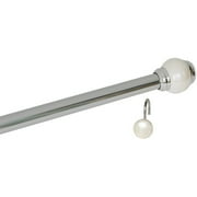 Pearlized Tension Shower Rod And Hook Se