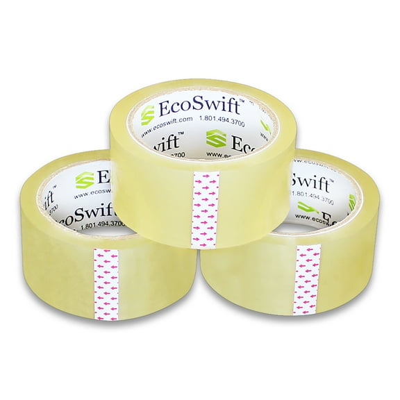 EcoSwift Brand Premium 1.88 in. x 55 yd. Clear Packing Packaging Tape 1.6 Mil, 30-Pack