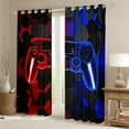 thumbnail image 2 of Erosebridal Red Blue Gamepad Curtains for Living Room, Gradient Geometric 30%-50% Blackout Curtains Set of 2 (38x45), Gaming Sports Curtains and Drapes (38x45), Window Curtains Bedroom Decor, 2 of 6