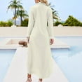 thumbnail image 2 of Vanilla (Cream/White) Color Long Sleeved Shirt Dress dresses for special events Clothing, 2 of 6
