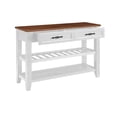 thumbnail image 2 of WEGFTDUOP Retro Pine Wood Console Table with 2 Drawers & Open Shelves - Solid Wood Entryway Table for Living Room and Hallway, 2 of 8