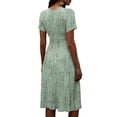 thumbnail image 5 of Maxi Dresses for Women Short Sleeve Crossover Wrap V Neck Summer Dress Evening Party Beach Vacation Sundress, 5 of 5