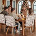 thumbnail image 5 of Christmas Chair Covers Set of 1 Winter Snowflakes Linen Vintage Chair Back Covers Stretch Removable Washable Slipcovers Protector for Dining Room Kitchen Party Decor, 5 of 5