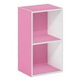 thumbnail image 1 of Pemberly Row Contemporary 2-Tier Open Shelf Bookcase in Pink/White, 1 of 6