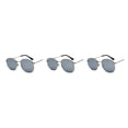 thumbnail image 1 of Gafas de sol hexagonales Sonducket con montura ligera lentes polarizadas plateadas blancas C4 Type1 NO1, 1 of 6