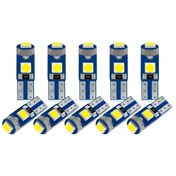 miuline T5 3030-3SMD Car Dashboard Instrument Panel Light Bulb Indicator Car Modification Supplies 10 Pcs-Red