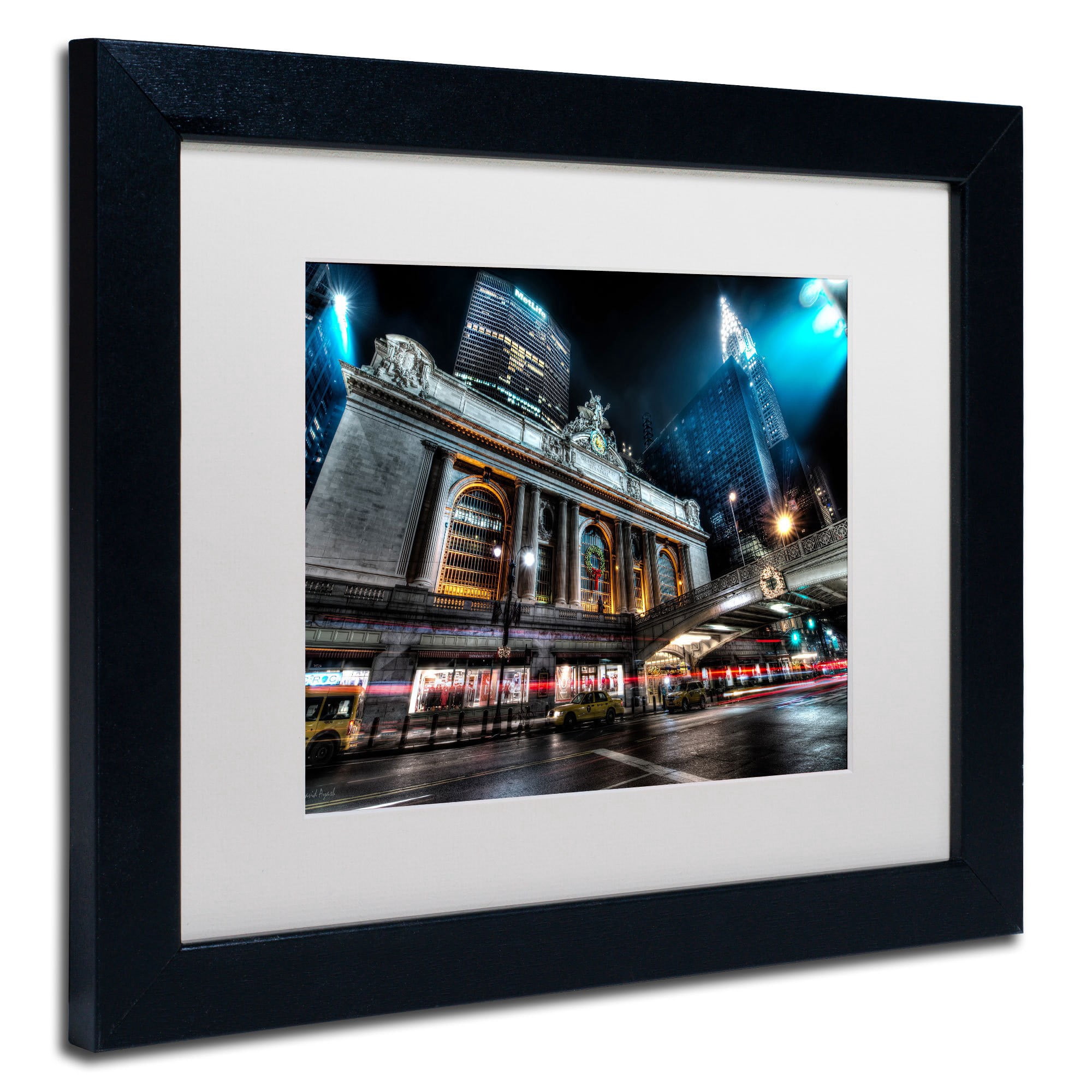 Trademark David Ayash "Grand ...42nd. Street - Manhattan" Art White Matte W/Wood Frame 16" x 20"