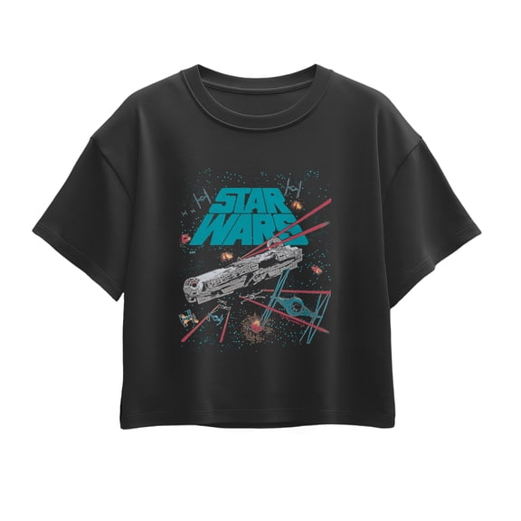 Star Wars - Millennium Falcon Battle - Youth Girls Boxy T-Shirt