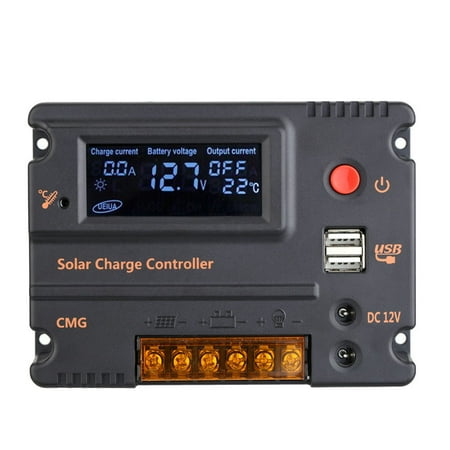 

Andoer 10A 24V LCD Solar Controller Panel Battery Regulator Auto Switch Overload Protection Temperature Compensation