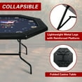 thumbnail image 5 of RayChee Poker Table Foldable, 8 Player Octagonal Texas Holdem Table w/Cushioned Rail, Stainless Steel Cup Holders, Casino-Grade Felt Surface (Black), 5 of 10