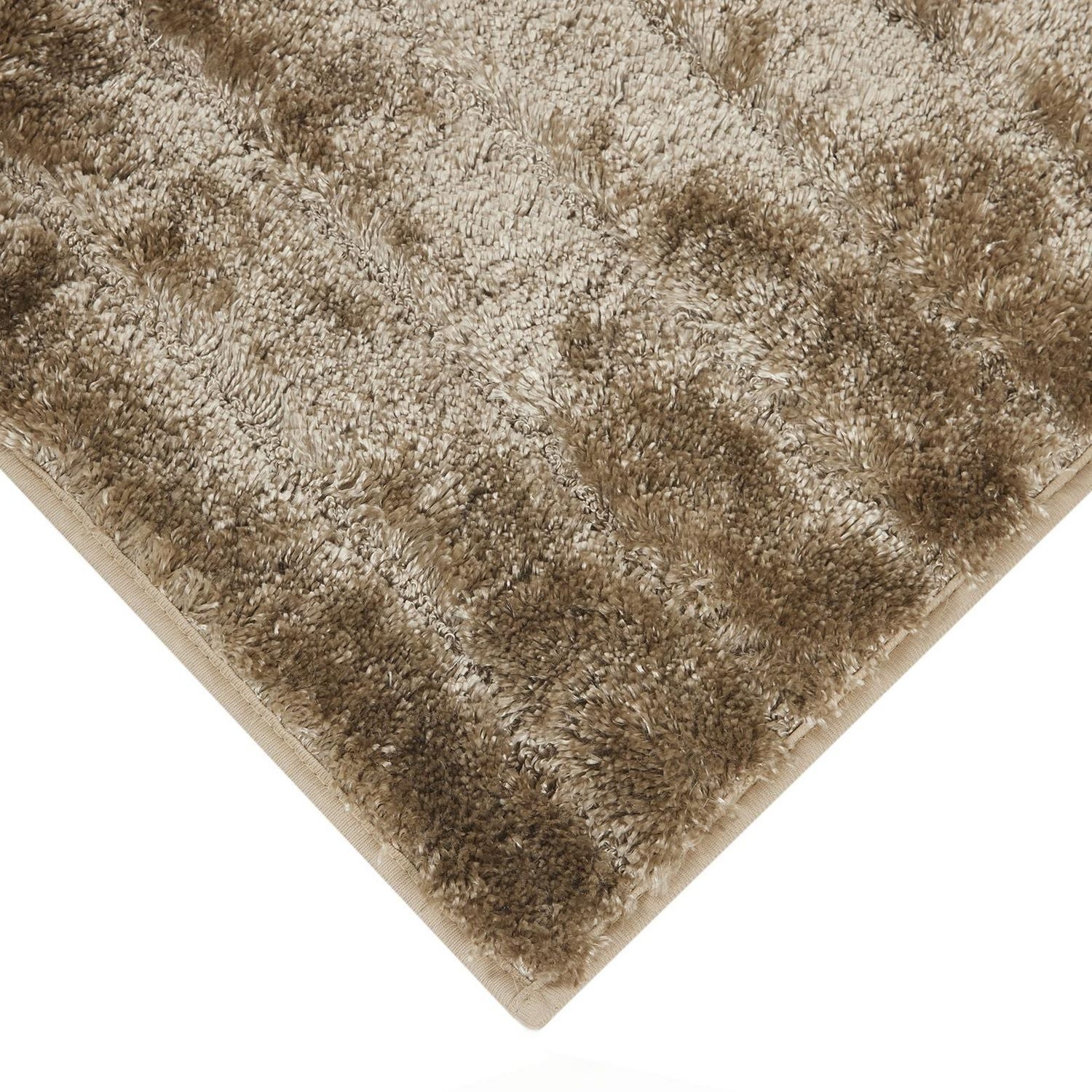 Mainstays Brown Platinum Tufted Stripe 2 Piece Bath Rug Set