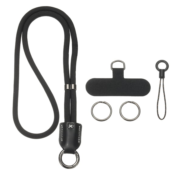 Cell Phone Lanyard, 18.5inch Phone Lanyard Crossbody Neck Anti Theft Strap Chain Universal Wrist Adjustable Long with Tether Tab for Women Mobile Cellphone Case, Black