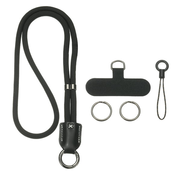 Cell Phone Lanyard, 18.5inch Phone Lanyard Crossbody Neck Anti Theft Strap Chain Universal Wrist Adjustable Long with Tether Tab for Women Mobile Cellphone Case, Black