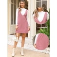 thumbnail image 2 of DARING DIVA Women's Corduroy Deep V Neck Casual Mini Pinafore Dresses XL Pink, 2 of 6