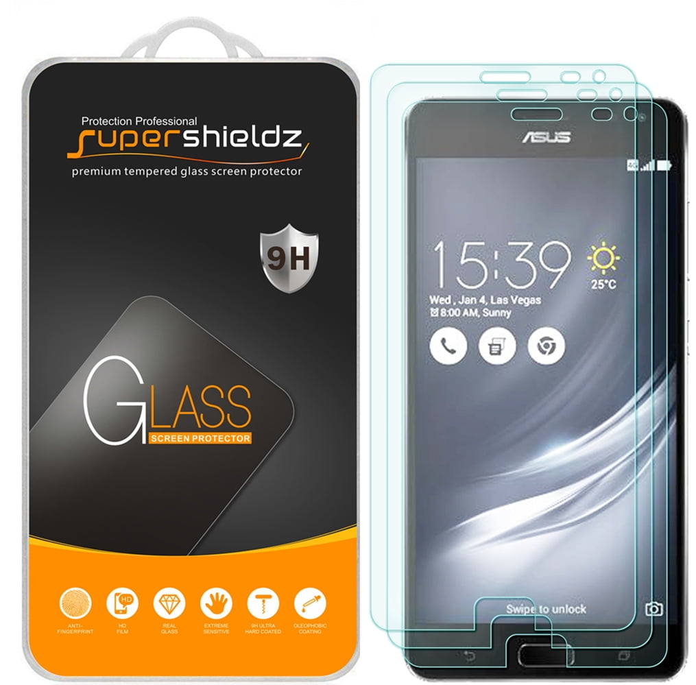 [3-Pack] Supershieldz for Asus ZenFone AR Tempered Glass Screen Protector, Anti-Scratch, Anti-Fingerprint, Bubble Free