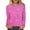 Hot Pink, variant on Womens Long Sleeve Tops,Shirts for Women,Ladies' Shiny Printed Casual Pullover Classic Long Sleeved Round Neck Top Light Blue,S