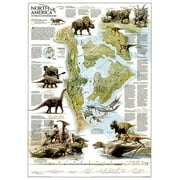 National Geographic Reference Map: National Geographic Dinosaurs of North America Wall Map (22.25 X 30.5 In) (Sheet map, rolled)