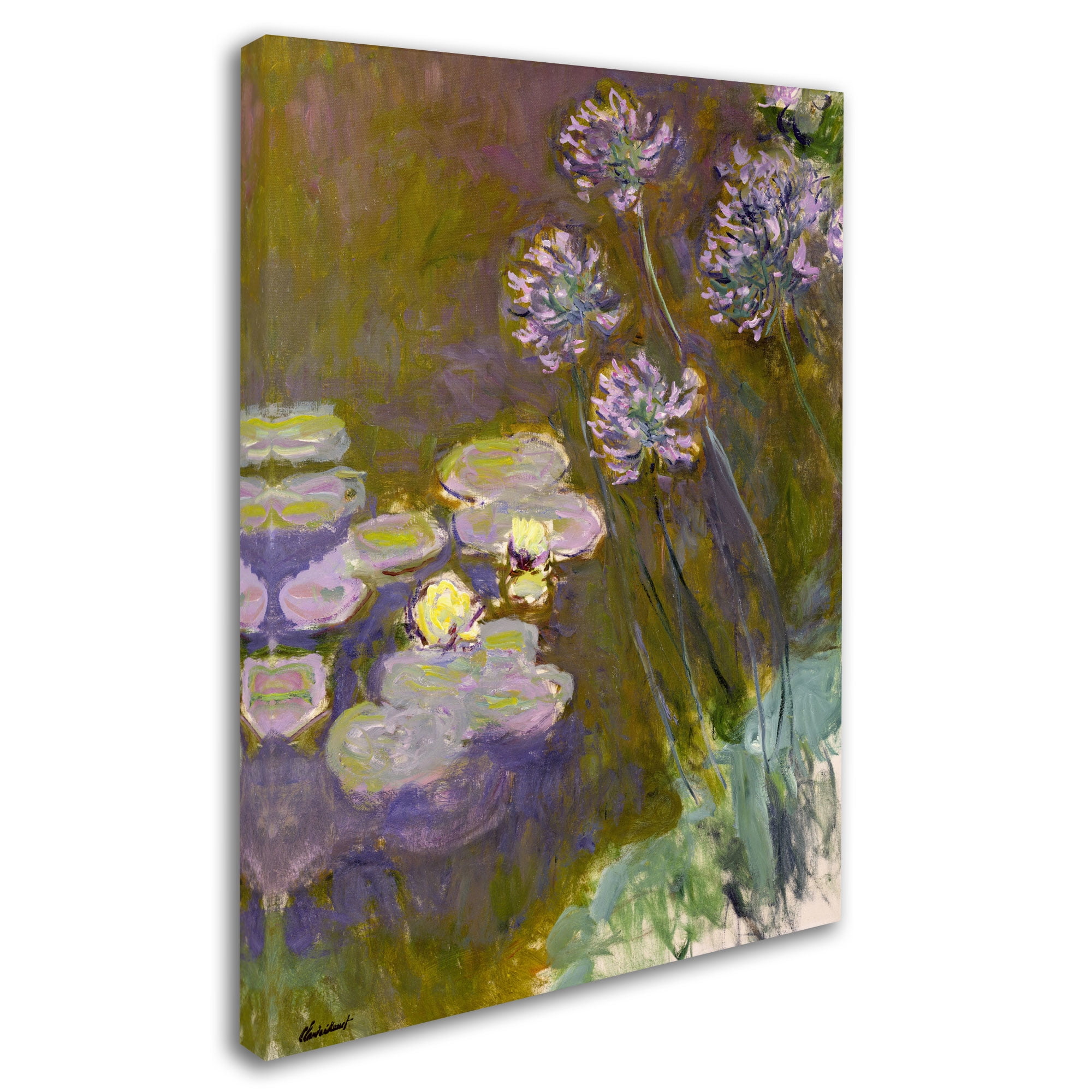 Trademark Fine Art "Waterlilies and Agapanthus" Canvas Art by Claude Monet