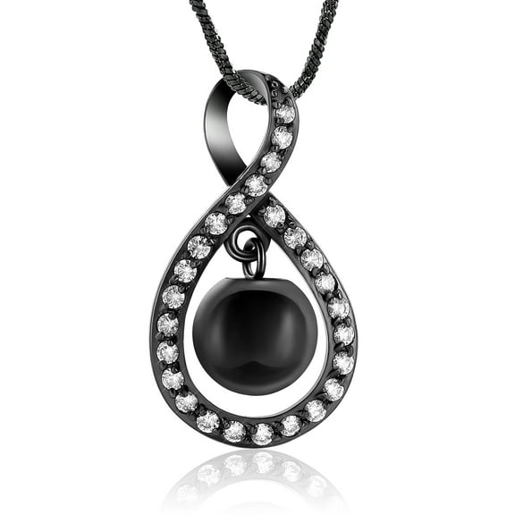 Infinity Urn Necklaces Pearl Shape Cremation Jewelry for Ashes Keepsake Memorial Pendant for Women Men Loved ones