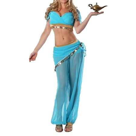 - Sue&Joe Women's Girl Princess Jasmine Costume Adult Aladdin Belly Dance Stage Costume