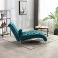 thumbnail image 6 of Newest Elegant Chaise Lounge, Button-Tufted Velvet with S-Shaped Back and Clear Acrylic Legs, Teal, 6 of 13