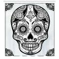 thumbnail image 3 of Ambesonne Sugar Skull Shower Curtain, Mandala Spain, 69"Wx84"L, Black Pale Grey, 3 of 3