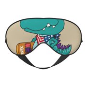 Xecao Cool Dino Playing Skateboard for Soft Fluffy Sleeping Blindfold, Nap eye cover tailored for the utmost comfort for girls, women, kids, and adults.