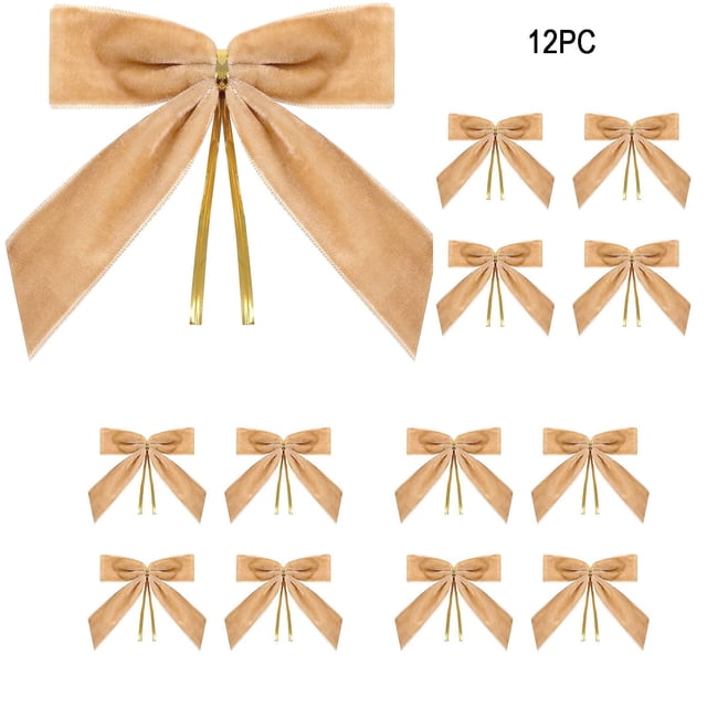 Lazos de terciopelo para coronas navideñas, 12 unidades, color burdeos, 8,9 x 8,9 cm (3,5 x 3,5 Rkxzt