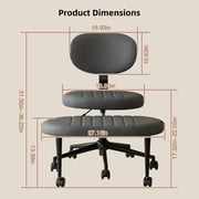 Ergonomic Office Chair – Multi-Position Cross Legged Design for Adults, Swivel Meditation & ADHD Fidget Desk Chair with Back Support & Rolling Base