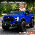thumbnail image 4 of Carro Estilo Ford Lobo Camioneta Pick-up Electrico Montable para Niños Carrito de Control Remoto y Manejo Directo con Luces Estereo y Pedales Funcionales con Control Remoto (Azul), 4 of 7