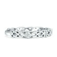 thumbnail image 5 of Celtic Style Intertwisted Wedding Band Cubic Zirconia White Tone 925 Sterling Silver, Size 7, 5 of 7