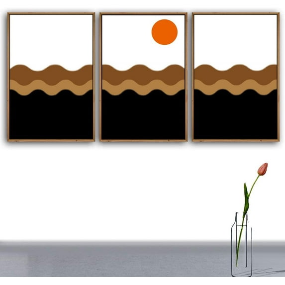 IDEA4WALL 3 Piece Framed Canvas Wall Art for Living Room, Bedroom Nordic Simple Style Canvas Prints for Modern Home Decoration Ready to Hang
