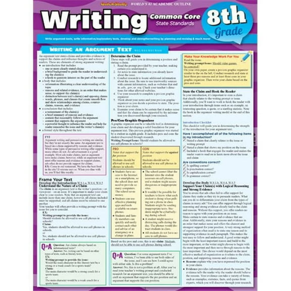BarCharts Writing Common Core 8th Grade