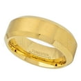 thumbnail image 2 of 8mm Tungsten Ring - Brushed Finish Yellow Gold Plated Comfort Fit Tungsten Carbide Ring - Tungsten Anniversary Ring - TN210WAs9, 2 of 2