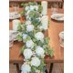 thumbnail image 1 of Guirnalda artificial de eucalipto con 10 rosas blancas de 6 pies, 1 of 7