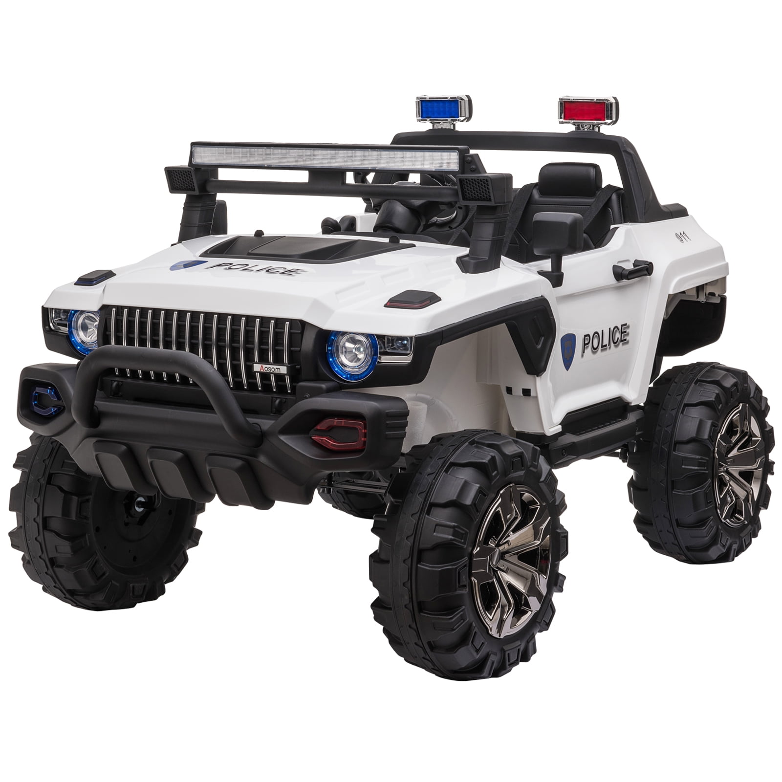 Ride On Car Truck 12V Battery Powered Toy Vehicle 2 Motor Remote Control White 