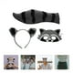 thumbnail image 2 of 1 juego de disfraces de mapache, accesorios para cosplay de animales, diadema con orejas, máscara y cola, 2 of 8