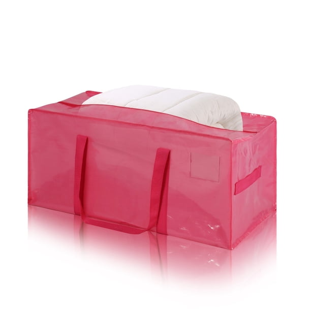 Bolsa de mudanza Bolsa tejida con cremallera Gran capacidad de almacenamiento Bolsa de mudanza reforzada Bolso de mano de PE