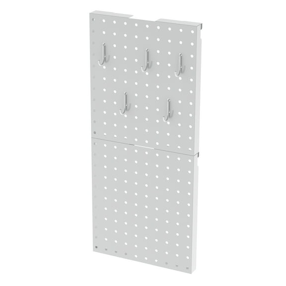 Lexington Cart Pegboards by Simply Tidy - Metal Pegboards with 5 Hooks for Extra Craft Storage – Easy Side Attachment for Organizing Tools & Accessories - 2 Count
