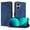 Blue, variant on Wallet Case for Xiaomi Redmi Turbo 4 with Card Holder, Cash Pocket, Kickstand, Magnetic Clasp & Wrist Strap, Geometric Texture Folio Cover Black