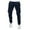 Navy, variant on IROINNID Mens Cargo Pants Solid Color Retractable Pants Pocket Lace-Up Full Length Pants Elastic Waist Pants