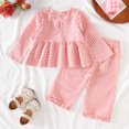 thumbnail image 3 of Summer Toddler Girls Long Sleeve Plaid T Shirt Tops Ruffles Pants Outfits Baby Clothes for Christmas Girls Baby Items 3 Month Girl Clothes Baby for Girls Baby Ups Outfit Matching Girl Clothes Girls, 3 of 6