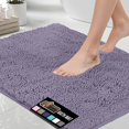 thumbnail image 1 of Alfombra de baño GORILLA GRIP de 60 x 24 pulgadas de chenilla suave y absorbente, de microfibra de secado rápido, con reverso de goma, lavable, para ducha, decoración del hogar, color morado claro., 1 of 1