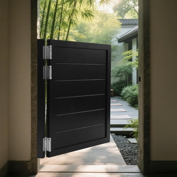 Swinging Doors Cafe Door Retro Counter Door, Indoor Pine Wood Single Door 31.5x35.4" Parlor Butler Door for Hallway Kitchen Bar Pub Entrance Partition Black