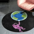 thumbnail image 4 of Outer Space Astronauts (134) Round Area Rugs for Bedroom Living Room, 6FT Soft Comfy Indoor Circle Carpets, Carpet Home Decor Floor Mat, 4 of 6