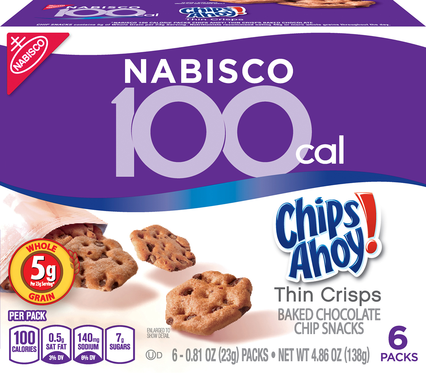 Nabisco 100 Cal Chips Ahoy Baked Chocolate Chip Thin Crisps 0 81 Oz  Nabisco 100 Cal Chips Ahoy Baked Chocolate Chip Thin Crisps 0 81 Oz