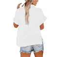 thumbnail image 5 of Outfmvch Linen Blouses for Women,Gauze Tops for Women Casual Summer,Wrap Tops for Women,Gauze Dhirts for Women,Button Up Shirt Women Short Sleeve,Gauze Button Down Shirts for Women White 3XL, 5 of 7